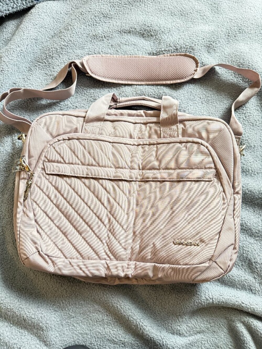 VANKEAN Laptop Case in Dusty Pink/Tan